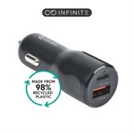 eSTUFF INFINITE Dual Car Charger / 1 x USB-A + 1 x USB-C / 38W